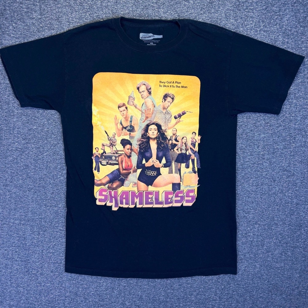 Shameless Shirt Mens Medium Black TV Show Cast Gallagher Casual Graphic Tee